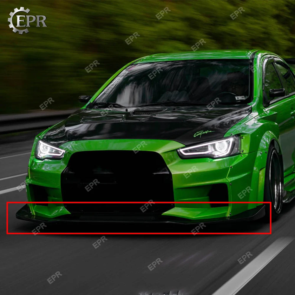 УГЛЕРОДНЫЙ передний бампер для губ EVO 10 VRSV2 широкий стиль углеродное волокно
