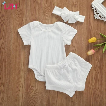 

Baby Girls Clothes Sets 2020 Summer Kids Newborn Baby Clothes Short Sleeve Shorts Suit 3pcs Outfit Infant Baby Boys Clothing
