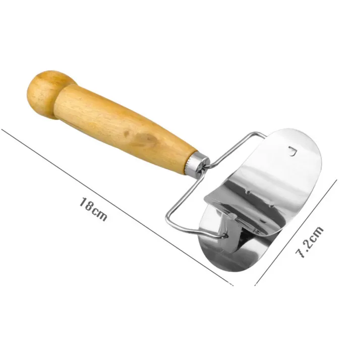 Прочный портативный кухонный кондитерский обертывание из нержавеющей стали, форма для резки пасты, деревянная ручка, шарик для теста HY99