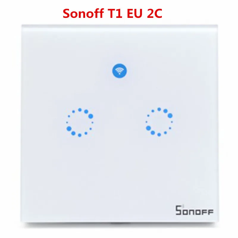 T1 умный переключатель 1-3банд ЕС Wifi настенный сенсорный выключатель розетка дистанционный светильник релейный модуль управления приложение Модуль Автоматизации умного дома - Цвет: Sonoff T1 EU 2C