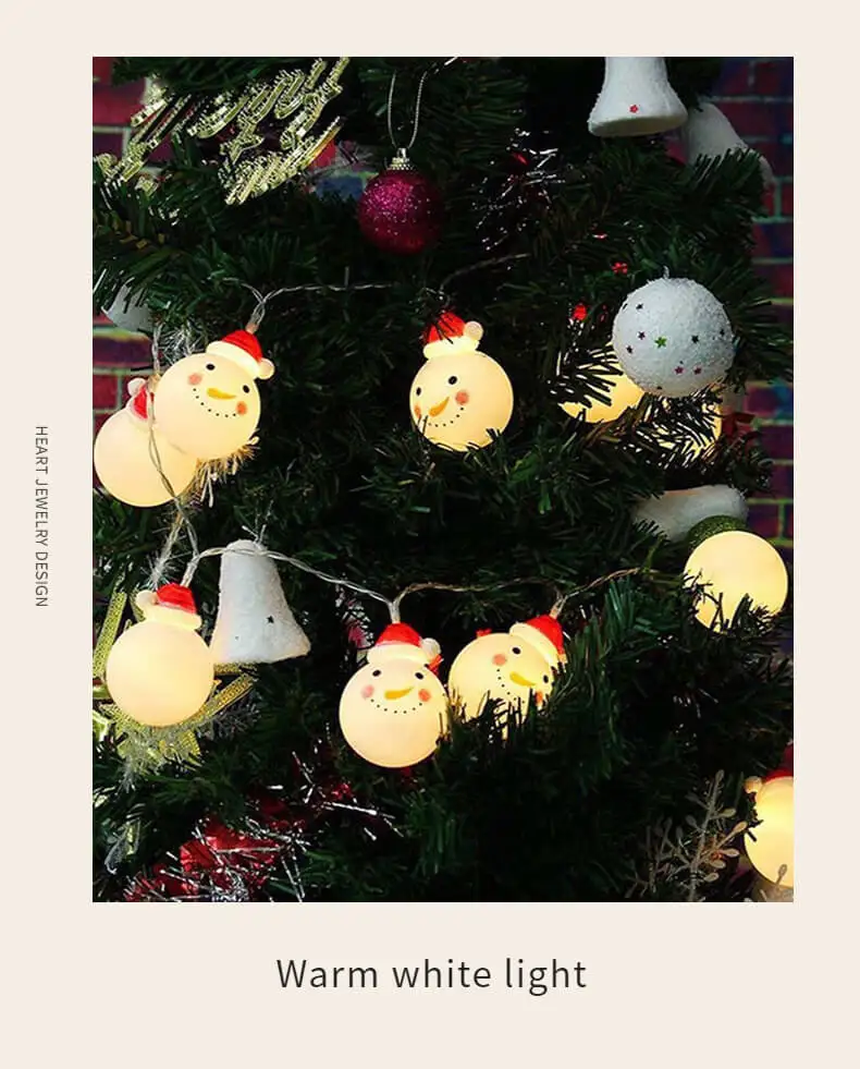 Снеговик светильник строка розовое дерево светильник светодиодный гирлянды с шариками строка светильник s рождественские украшения для дома для создания сказочной атмосферы на открытом воздухе светильник строка год