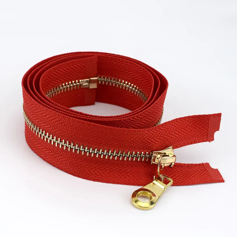 Red 1/5 шт 5# металлическая молния 85 см длина золотые зубы открывающиеся молнии для пуховика пальто швейная одежда DIY аксессуары ручной работы Meetee - Цвет: Red