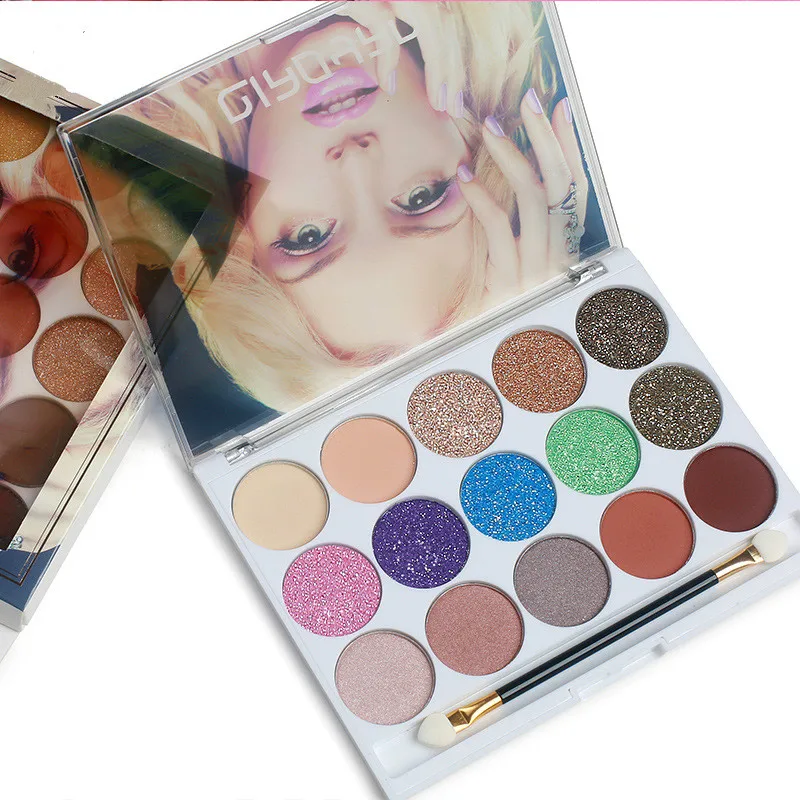 

15 Color Bronzer Pigment Eyeshadow Glitter Matte Make Up Cosmetics for Eyes Makeup Palette Nude Eyeshadow Pallete Kit Waterproof