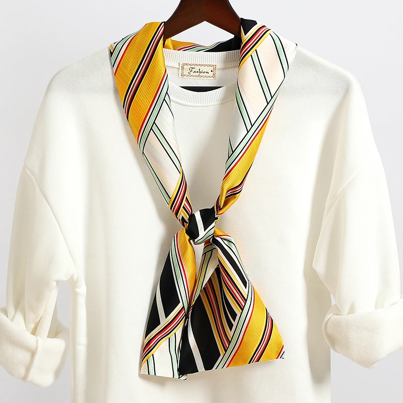 

2019 Designer Long Silk Scarf for Women Print Skinny Neck Scarves Lady Head Hair Collar Ribbon Tie Kerchief Bag Scarfs