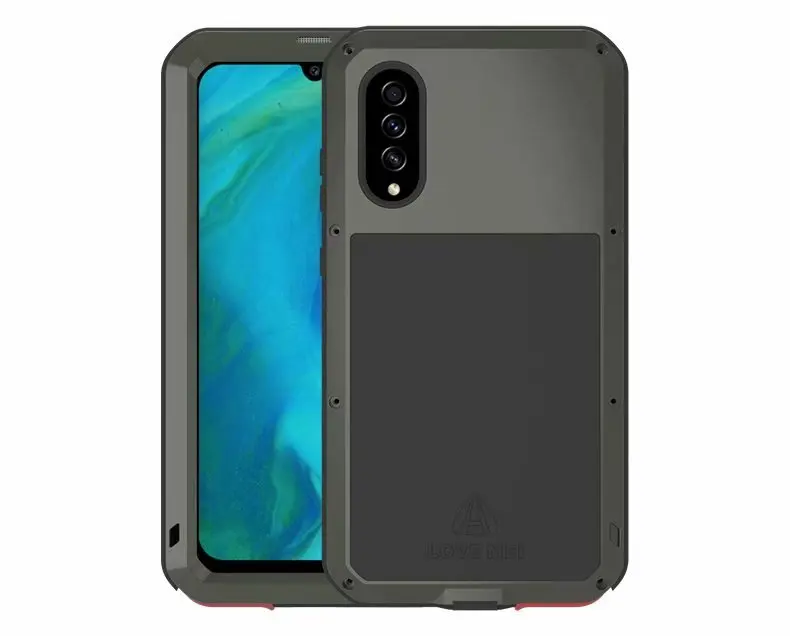LOVE MEI для samsung Galaxy A70S чехол для телефона противоударный пыленепроницаемый мобильный корпус металлическая алюминиевая защита+ Gorilla glass - Цвет: Green