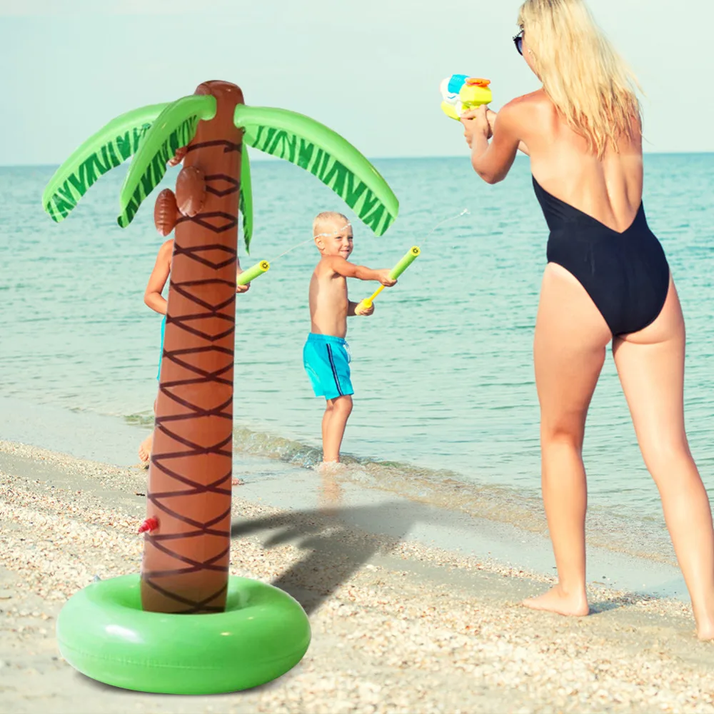 PVC Inflatable Water Spouting Coconut Tree Children's Outdoor Lawn Swimming Toys Game Mat Inflatable jeux gonflable exterieur