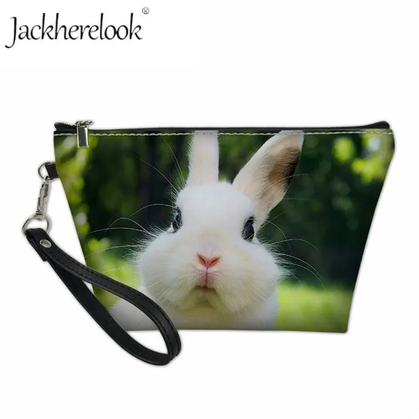Jackhereook прекрасный кролик косметичка для женщин милые животные макияж мешок Fahion туалетные принадлежности, мытье Набор чехлов женские необходимые сумки - Цвет: CB065Z8