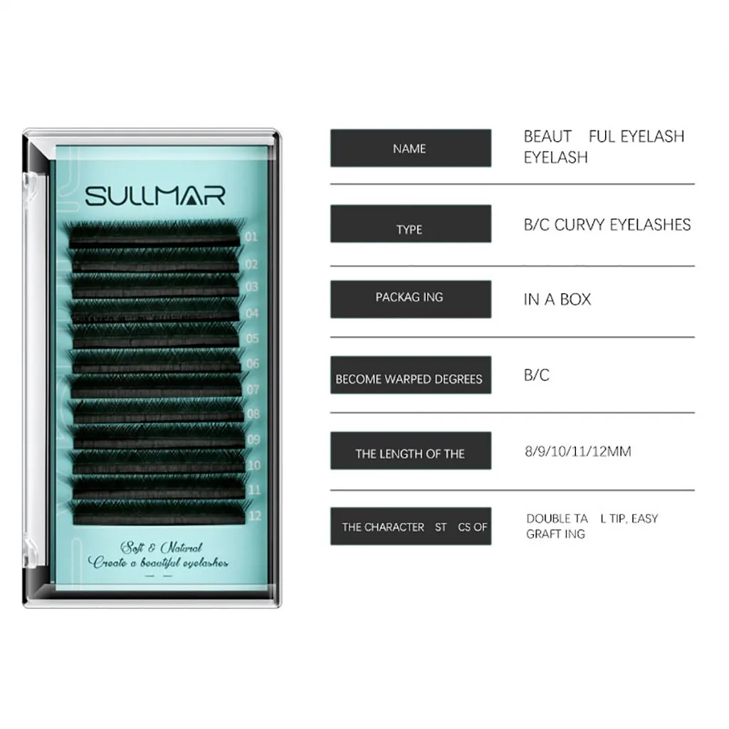 Individual False Eye Lashes Black Silk Eyelashes Extension False Eyelash Set Grafting Fake False Eyelashes Extension Maquiagem