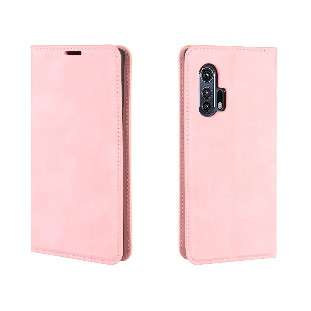 HualuBro Cover per Motorola Edge, Flip Cover a Libro in Retro PU Pelle Magnetica Antiurto Case Portafoglio Custodia per Motorola Moto Edge 5G Cover (Marrone