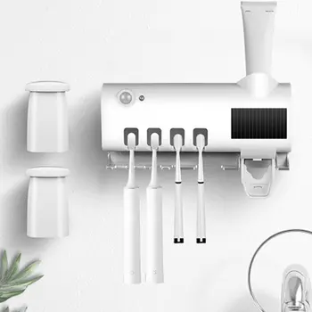 

Antibacterial 2 in 1 UV light ultraviolet toothbrush Automatic Squeeze Toothpaste Toothbrush Holder Wash Practical Portable