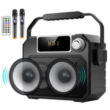 Newsmine A113 открытый динамик Bluetooth пульт дистанционного управления беспроводной портативный квадратный двойной микрофон вечерние Запись TF сабвуфер