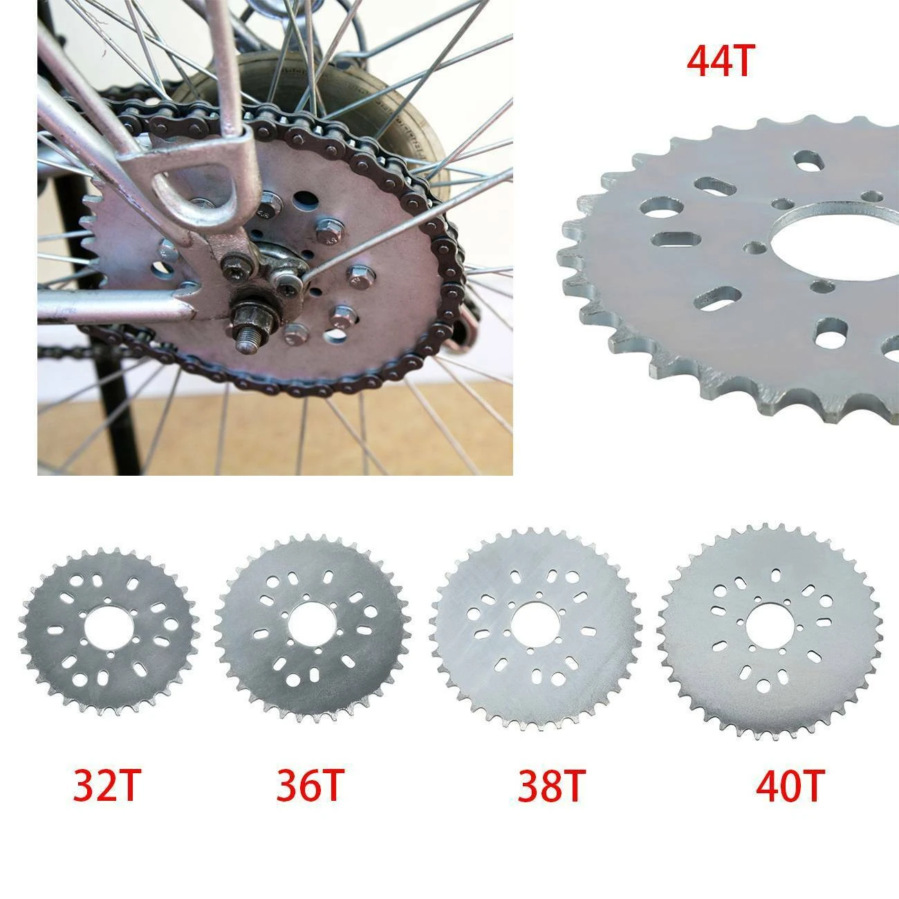 Rear Hub Adapter Sprocket 44T For Gas Motorized Bicycle Wel