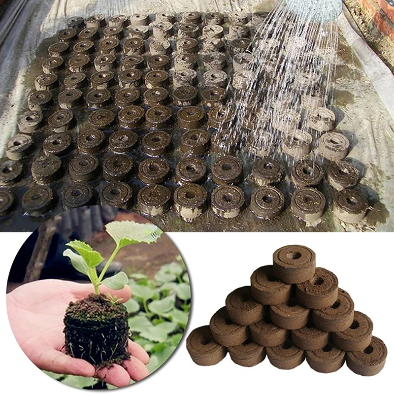 30mm 100pc Jiffy Peat Pellets Seedling Soil Block Maker Starting Plugs