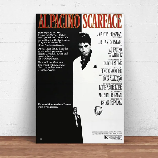 Scarface 1983 металлический жестяной знак из фильма декор настенный (20 см x 30 см) | Дом и