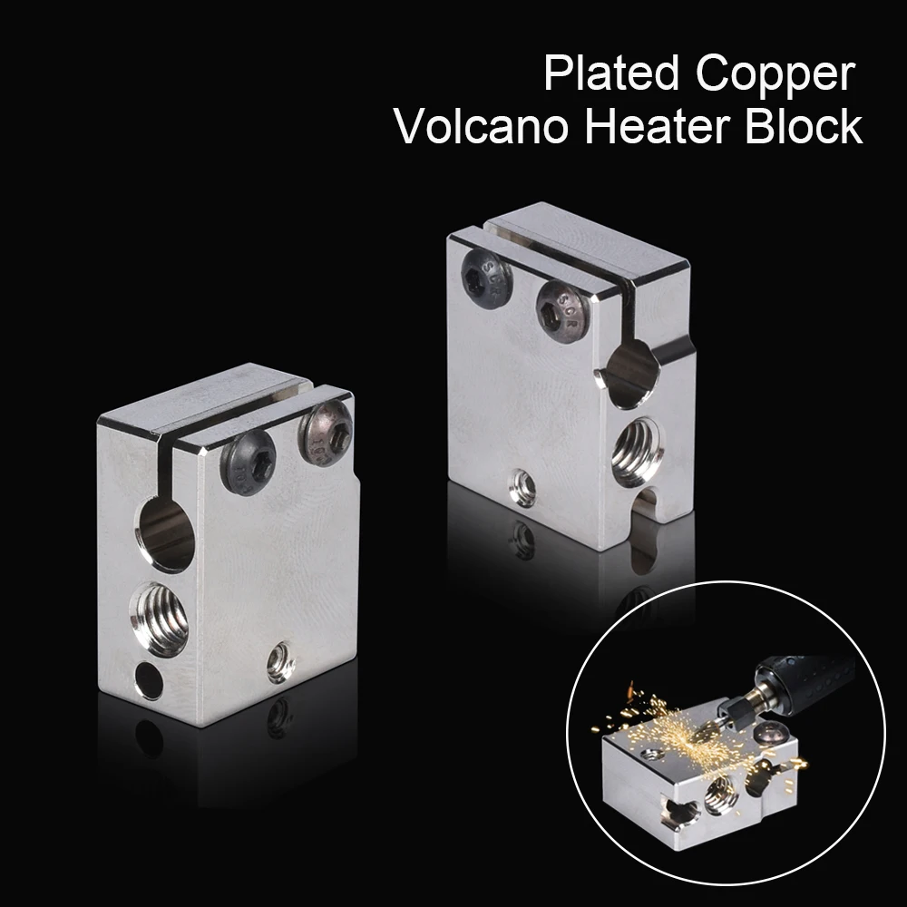 Нагревательный блок Volcano медный тепловой с покрытием для E3D Hotend Nozzle PT100 запчасти