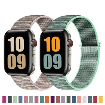 

Nylon Strap For Apple Watch band 44mm 42mm 40mm 38mm watch bands Sport loop bracelet iWatch For Apple watch series 6 SE5 4 3 2 1