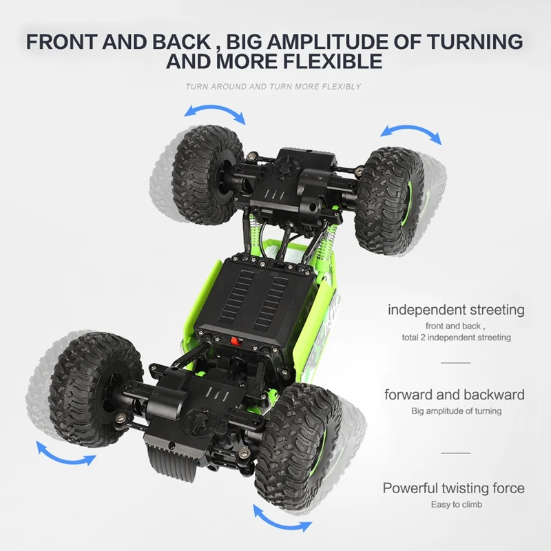 1:18 4WD руль большой RC автомобили 2,4G высокая скорость внедорожников альпинистский автомобиль зеленый