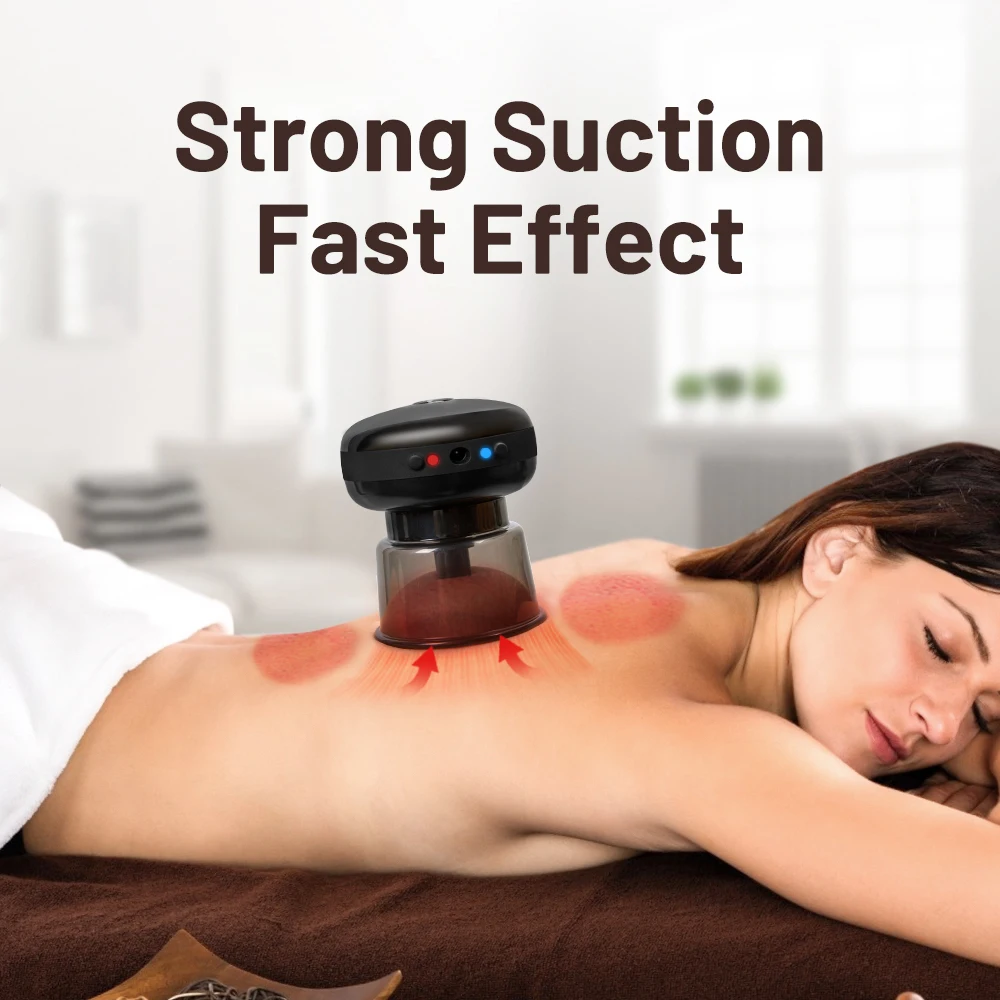 Electric Cupping Massage Jars Vacuum Suction Cups Rechargeable Vibrating Massager Fat Burning Weight Loss Thin Body Spa Slimming