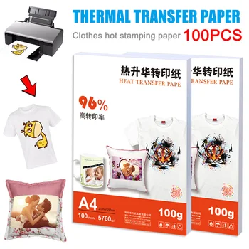 

High 100pcs Fabric Decal Paper Heat Transfer Paper for Dye Sublimation Ink Metals Wood Titles LG66