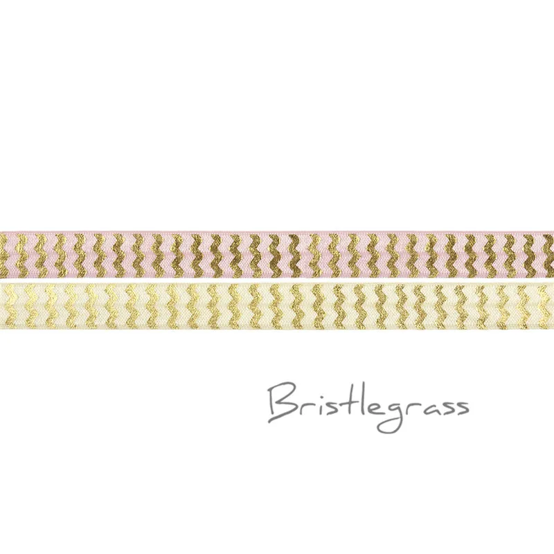 BRISTLEGRASS 5 двор 5/" 1,5 см золото шеврон Фольга враг печати внахлест резинки атласная повязка отделка повязка для волос платье DIY Швейные