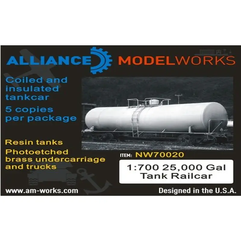 

AM-WORKS NW70020 1/700 25.000 Gal Tank Rail Car - Upgrade Detail Set