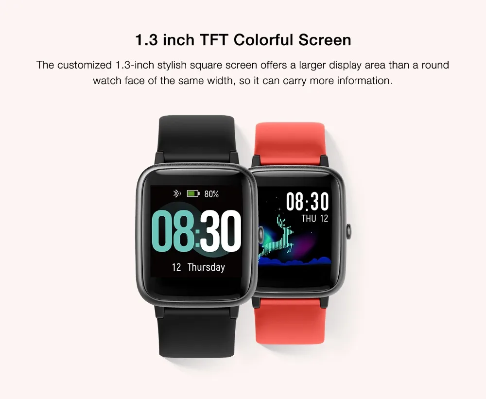 Спортивные Смарт-часы с Bluetooth Uwatch 3 5ATM IP68 Водонепроницаемые Смарт-часы с шагомером и батареей на 9 дней с напоминанием о звонках