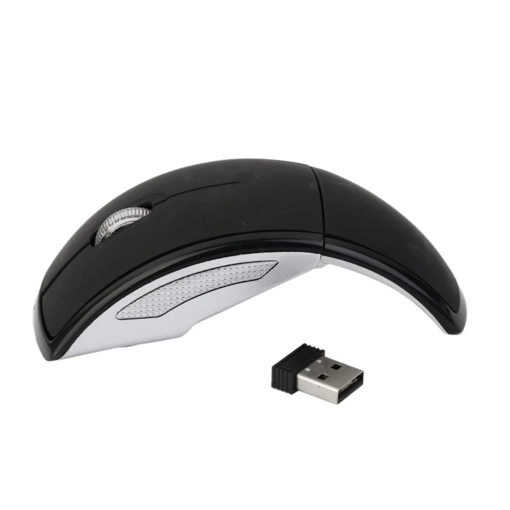 

2Piece Laptop 2.4G Wireless Foldable Arch Optical Mouse/Mice + USB Receiver For Laptop Computer Desktop PC 2.4GHz Wireless Mouse