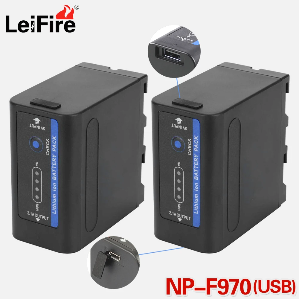 2 шт. NP-F960 NP-F970 USB аккумулятор с светодиодный Мощность индикаторы для SONY F960 F550 F570 F750 F770 MC1500C 190P 198 F950 HD1000C