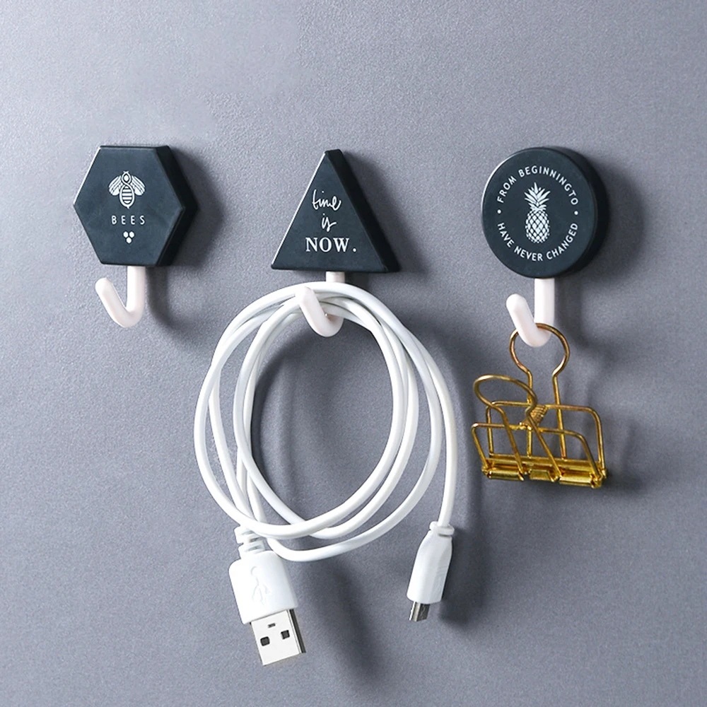 3 шт. клейкие крючки скандинавские INS ветер креативный простой крючок настенные крючки-Вешалки для кухни ванной пластиковый крючок свободные гвозди крючки