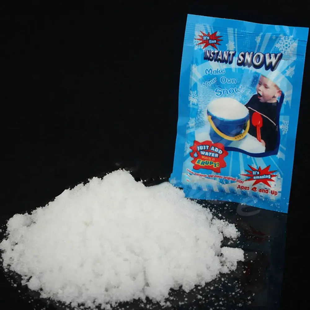 1~100 Packs Fake Snow Powder Instant Snow Fluffy Xmas Party Décor Just Add Water 