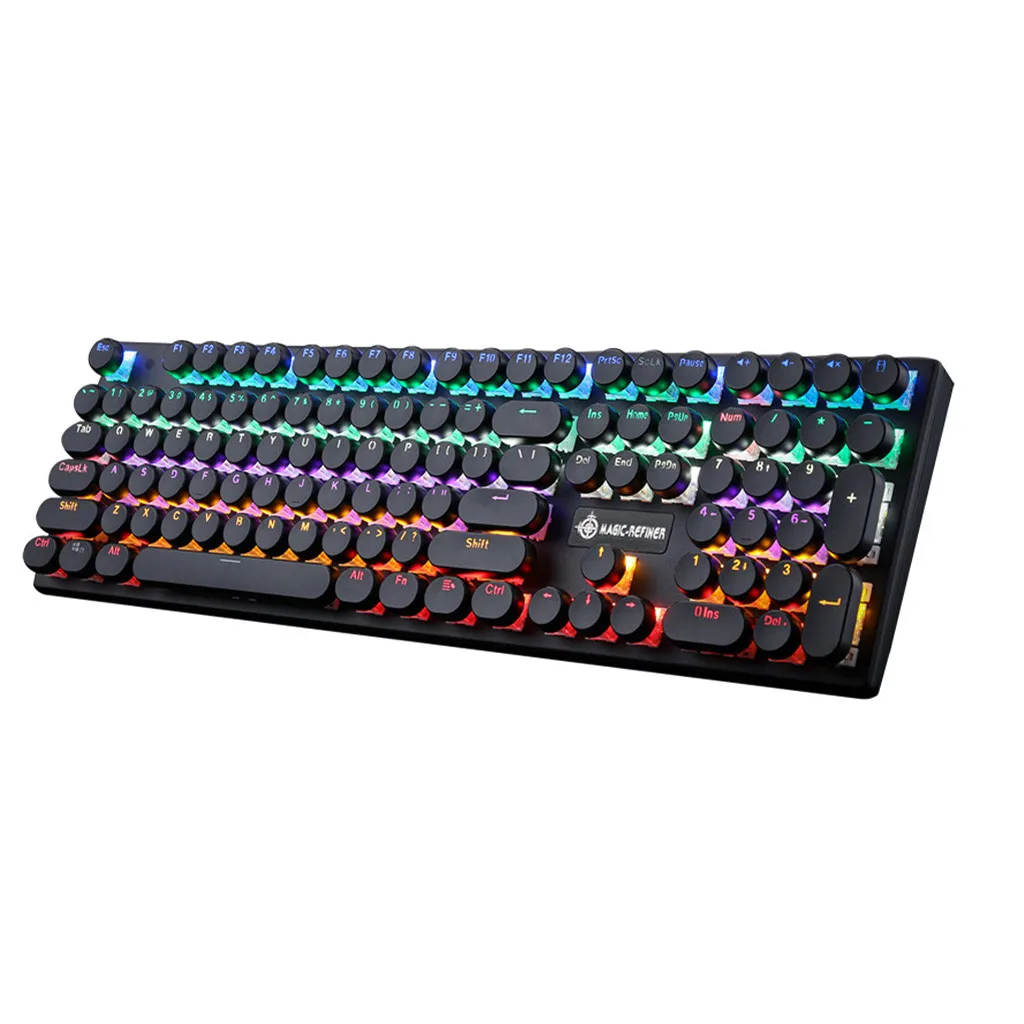 Teclado mecanicoMechanical клавиатура, светодиодный подсветка 108 клавишей, Предустановленная Пользовательская Подсветка клавиатуры