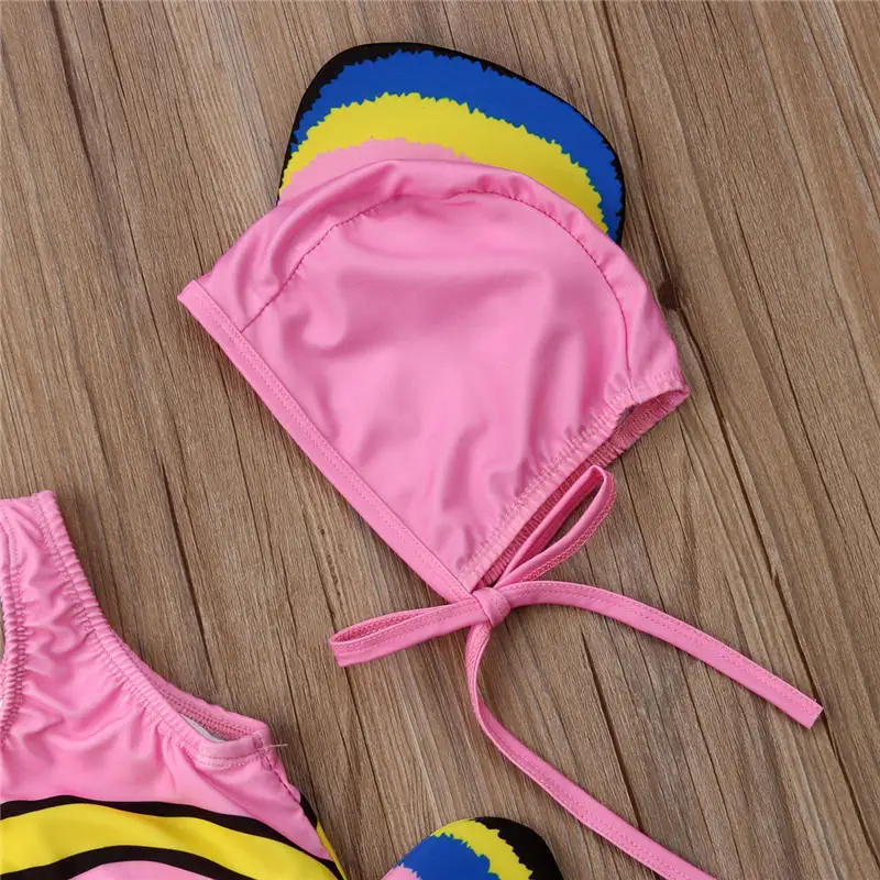 Kids Baby Girls Boys One Piece Swimwear Goldfish Swimsuit 2pcs Children Bodysuit+Hat Swimmable Costume+Bathing Suit Beachwear