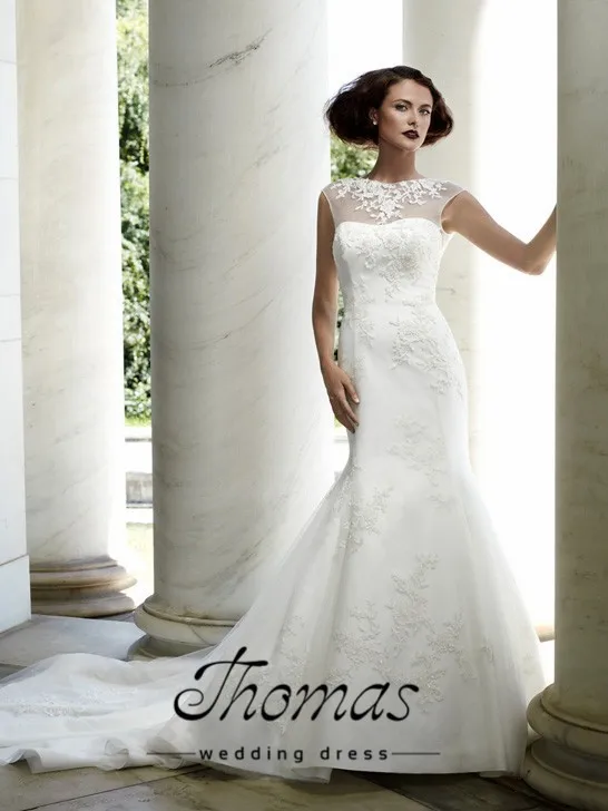Ia colher с элегантные senhora манга com apliques СЕТИМ vestidos de noiva branco/vestido de noiva marfim personalizado торжественное платье