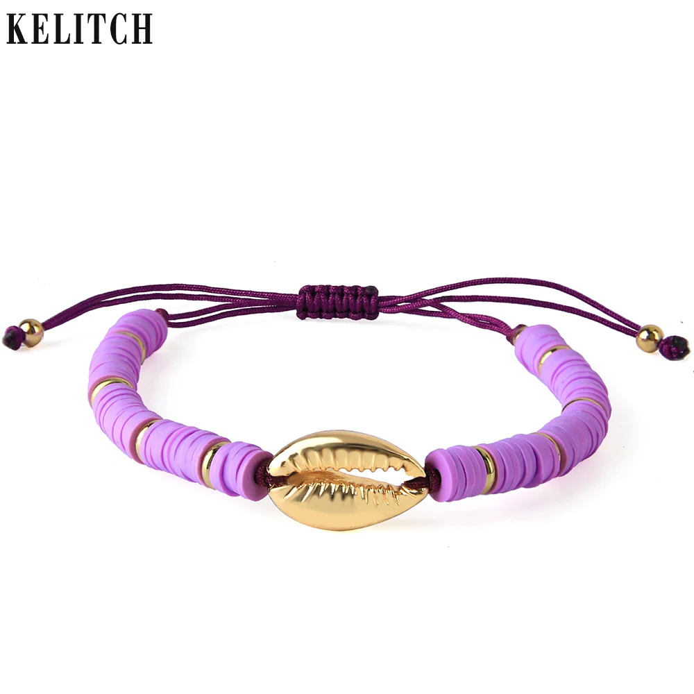 KELITCH, очаровательный Цветной корпус, каури, бусины, браслеты, рубби, силиконовые браслеты, браслеты, этнические ювелирные изделия, новинка