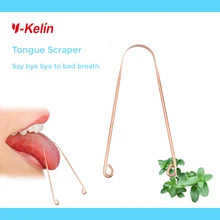 Y-kelin скребок для языка из нержавеющей стали, Чистый медный скребок для языка, очиститель для свежего дыхания, инструмент для гигиены полости рта, 3 цвета
