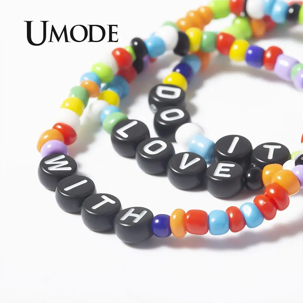 UMODE Бохо любовь бисерные Парные браслеты дружбы для женщин друзья Шарм браслет модные ювелирные изделия Femme аксессуары PB0556