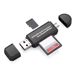OTG – lecteur de carte pour caméra de téléphone portable, carte TF SD vers USB, micro USB, adaptateur 2 en 1, haute vitesse, plastique ABS 
