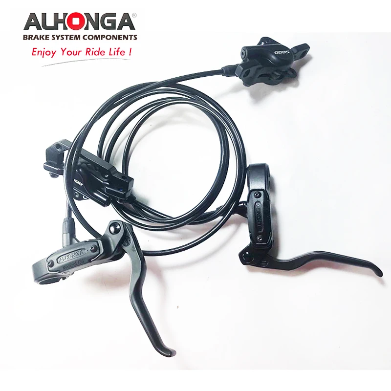 Mgoodoo Freno a disco idraulico per mountain bike, set di freni a disco per bicicletta, anteriore e posteriore, freno a disco idraulico, rosso, dischi da 160 mm, freno a disco idraulico per