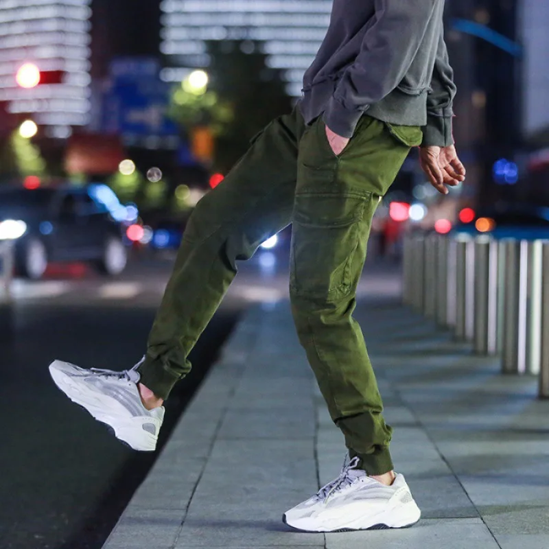 

Bib Overall Men's Popular Brand Casual Pants Loose Straight Ankle Banded Pants Autumn Skateboard Pants Men's Korean-style Trend