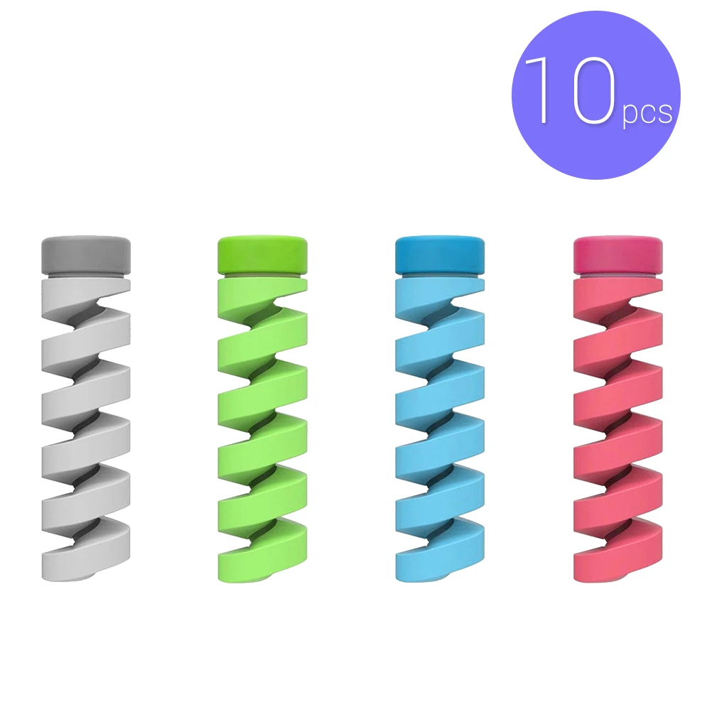 

1/10pcs Cable Protector Data Line Colors Cord Protector Protective Case Cable Winder Cover For IPhone USB Charging Cable