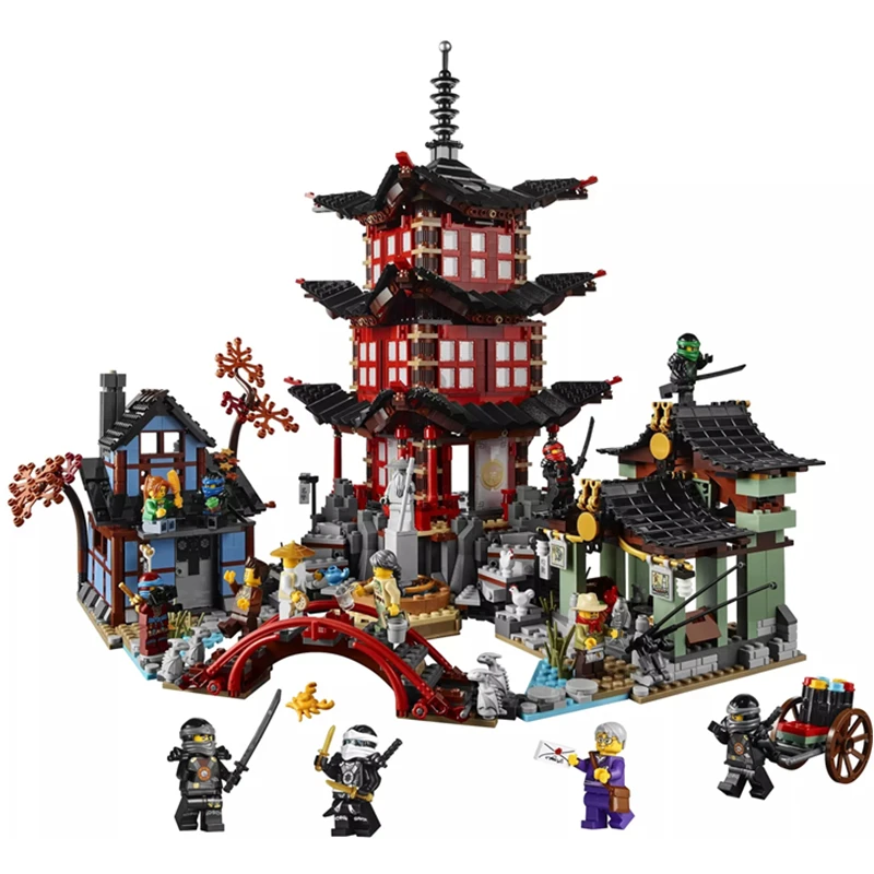 Ideas Expert Pier Temple of Airjitzu Masters village Building Blocks Sets kits Bricks Kids Compatible Ninja Movie 2 JUNIORS