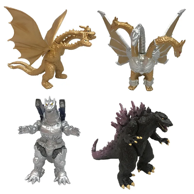 

4pcs/set Godzilla figure King Gidora Monster Action Figure Movable doll Model Toy Jongens Kid Kind Speelgoed Anime movie 7-10CM