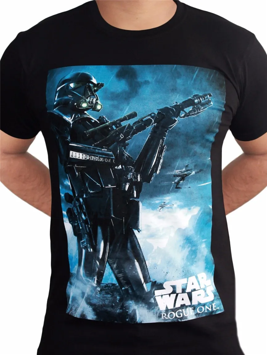 Звёздные войны мужские изгои One Death Trooper дождь футболка плакат Дарт Вейдер высокое