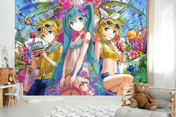 

[Self-Adhesive] 3D Hatsune Miku 959 Japan Anime Wall Paper mural Wall Print Decal Wall Murals Belly