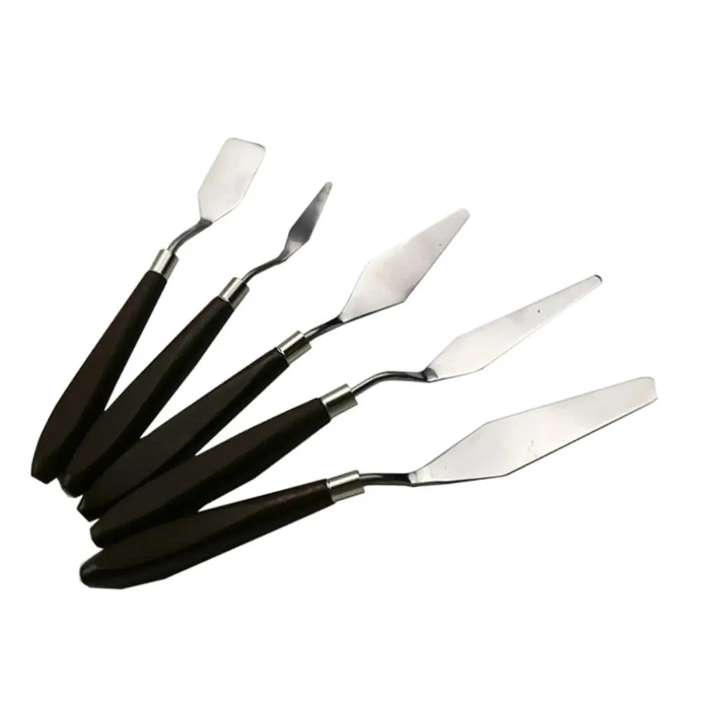 5 шт смешанные палитры нож краска ing нержавеющая сталь лопатка-скребок товары для рукоделия для художника холст, масляная краска смешивания
