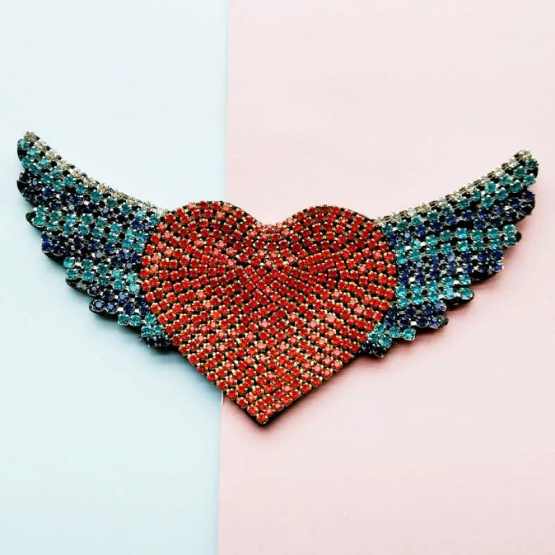 1 шт. искусственная Хрустальная Аппликация в форме сердца нашивки из бисера для