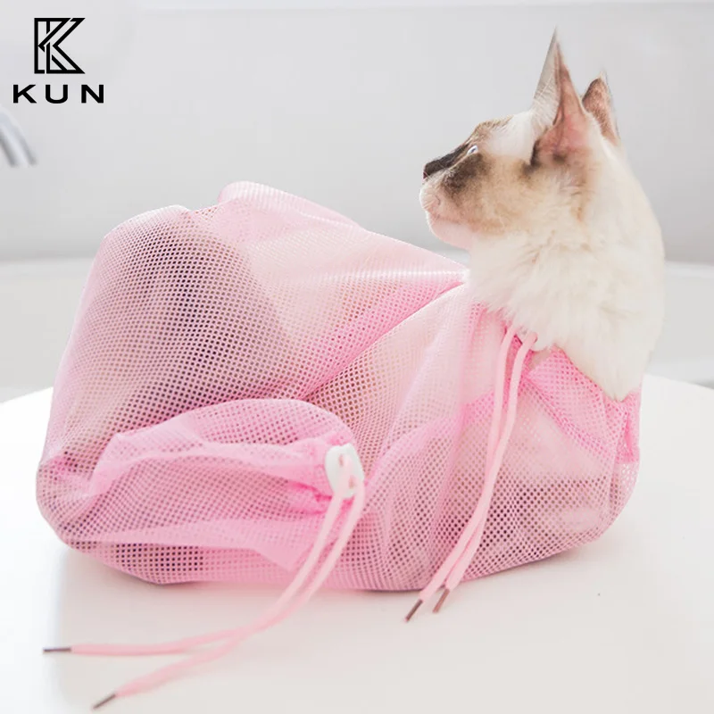 

Cat Grooming Bath Bag Cat Supplies Soft Washing Bags For Pet Bathing Nail Trimming Injecting Anti Scratch Bite Restraint