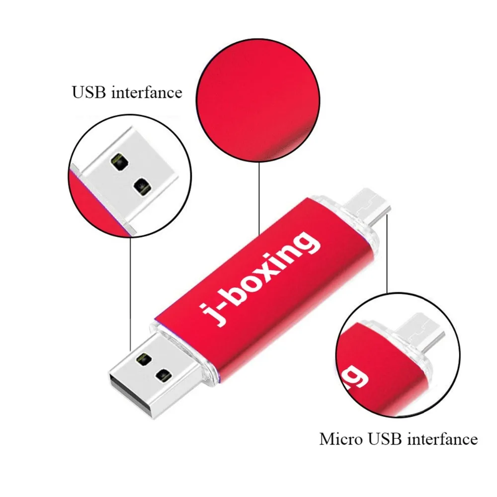 J-boxing 5 шт. OTG USB флеш-накопитель 8 Гб 16 Гб Micro Dual port USB флеш-накопитель для ноутбука samsung huawei 32 Гб 64 Гб 128 ГБ красный