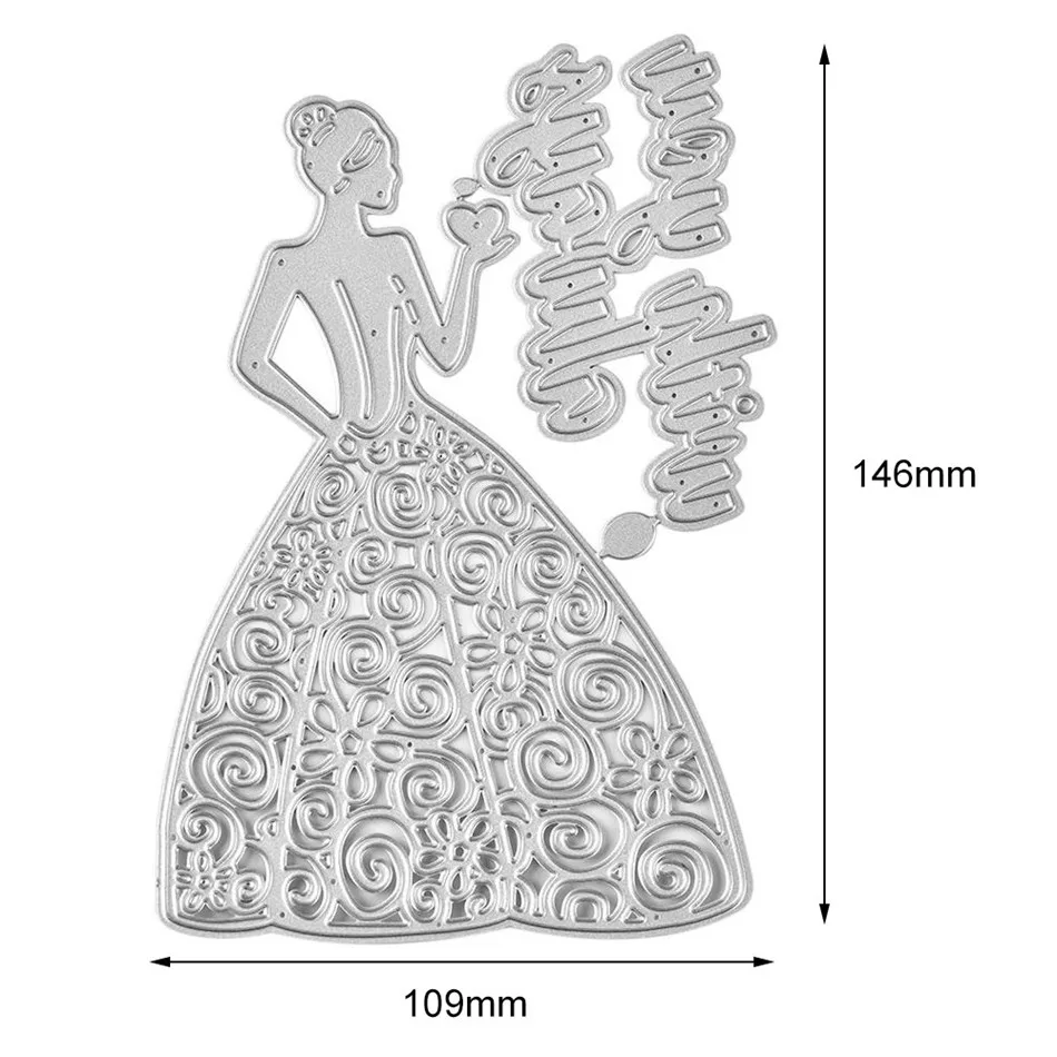 DiyArts Letter Dies Girl with You Always Metal Cutting Dies Scrapbooking Card Making Embossing Stencil Die Cut Craft Dies