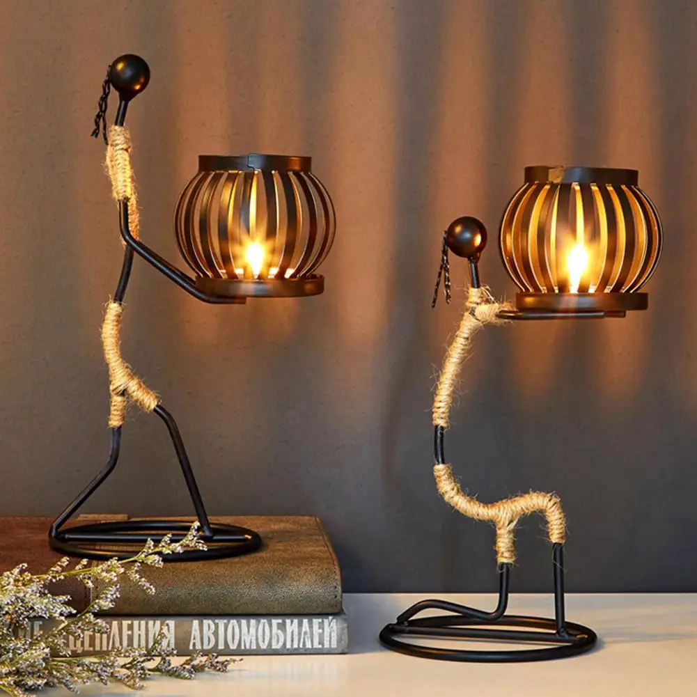 Nordic Metal Candlestick Abstract Character Sculpture Candle Holder Decor Handmade Figurines Home Christmas Decoration Art Gift candle holders